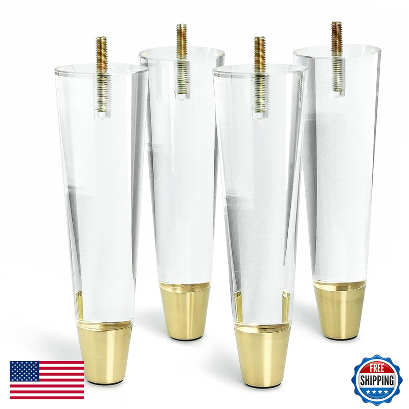 Jerever Acrylic Furniture Legs Replacement Cabinet Feet Modern Home Decor Diy