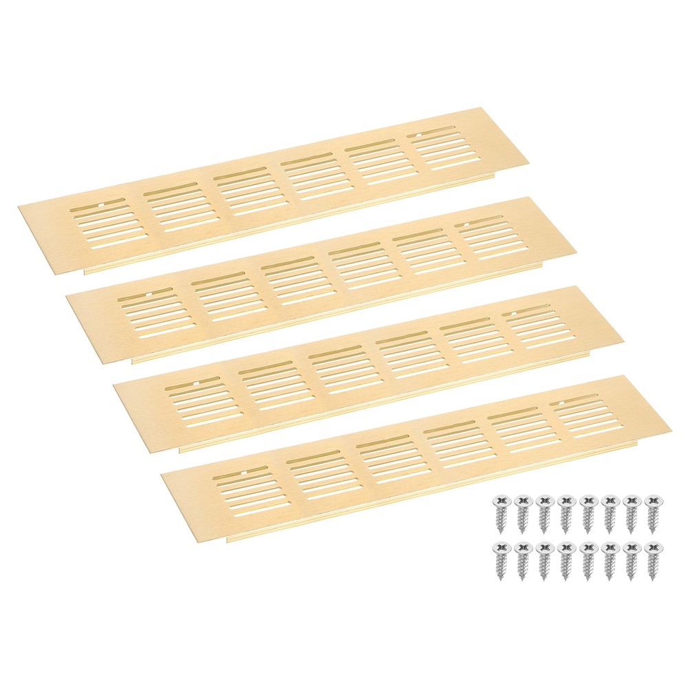 Air Intake Cover, 4Pcs 250x60mm – Aluminum Alloy Grille (Gold)