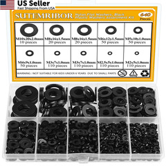 Sutemribor 640 Pieces Black M2, M2.5, M3, M4, M5, M6, M8, M10, Nylon