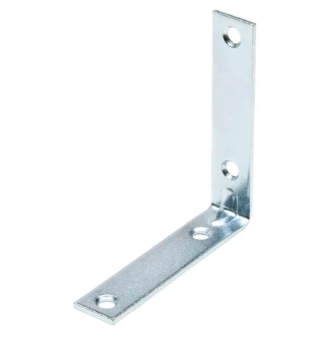 4 Pack Everbilt 4 inch Zinc-Plated Steel Corner Support Brace Braces 15309