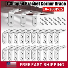 1.5” Heavy Duty L Shape Steel Corner Brace 90° Right Angle Bracket w/Screws LOT