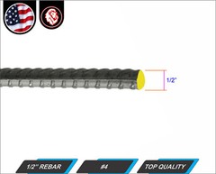 #4, 1/2 Steel Rebar – Weldable – G-60 – 60″ inch (5-ft)