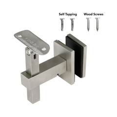 Stainless Steel Glass Mount Adjustable Handrail Bracket for 1-5/8″ OD Round Tube
