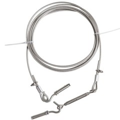 4/5mm Stainless Steel Wire Rope Cable Rigging PVC Clear Plastic Layer Long 2-18m