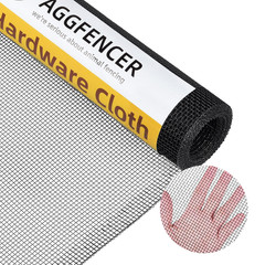 Aggfencer 36In X 50Ft Black Hardware Cloth 1/8 Inch 27Ga Pvc Coated Wire Mesh