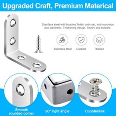 1.5″ L Shape Heavy Duty Corner Brace Stainless Steel Shelf Angle Bracket w/Screw