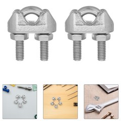 40 Pcs Wire Rope Clip Clips Cable Cord Clamp Collar Stainless Steel Clamps