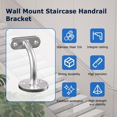 Hand Rail Brackets for Stairs, 2 Pack Stainless Steel 316 Marine Grade Wall M…