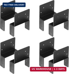 4 Pairs 4×4 Post to Beam Connector, Pergola Bracket Adjustable Post Cap | 13 Gau