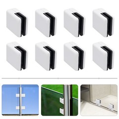 8 PCS White Glass Clamps Stainless Steel Glass Clamp Clip Fit 8-10mm Thick Glass