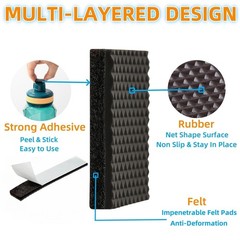 Furnigear Non Slip Furniture Pads 1/2 X 3 Rubber Strips Self Adhesive Furniture