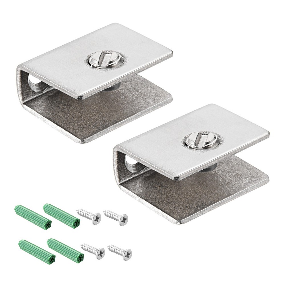 Glass Shelf Brackets 27x14x19mm Stainless Steel Holder for 6-8mm Thickness 2Pcs