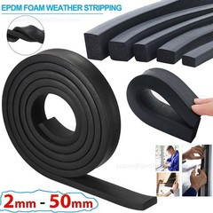 Black EPDM Rubber Foam Sealing Strip Square Bar For Cabinet Door Seal 2mm~50mm