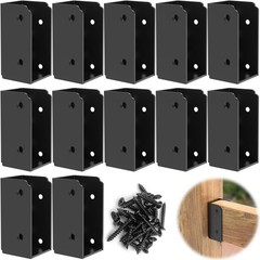 IRENPORU 12PCS 2”x 4” Stainless Steel Deck Railing Horizontal 12 Pcs, Black