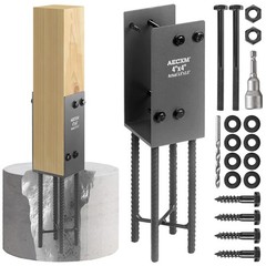 U-Shaped Fence Post Holder Bracket 3.66″L X 3.5″W X 16″H – Supports Decks