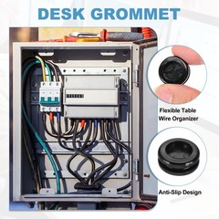20 Pcs 7/8 Inch Desk Grommet Round Double-Sided Cables Grommet Black