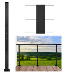 Muzata 42″x2″x2″ (Post Body 41″) Level-drilled Black Post PS02 BH4L (2 Pieces)