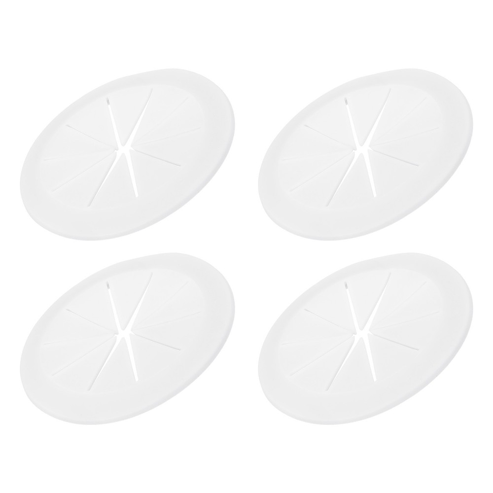 4 Pcs 2-3/8″ Desk Grommet Round Cable Grommet with Adhesive Tape White