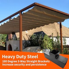 Pergola DIY Kit,2 Pcs 3-Way T-Angle Corner 4″x4″ 2pcs 3-way T-Shaped Bracets