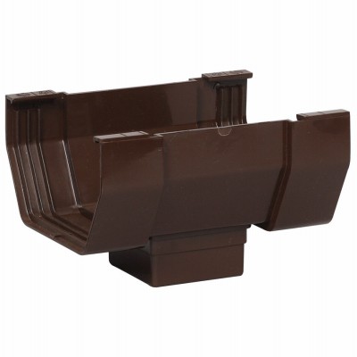 Center Drop Outlet for Brown Vinyl Contemporary Gutter, 5-In. – T1506