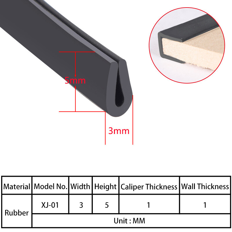 U-Shaped Rubber Sealing Strip Edging Trim Guard Seal Door Window Edge Protector
