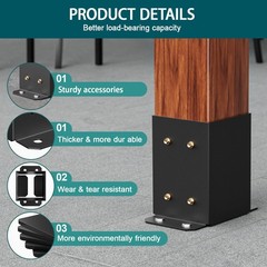 2 Pack 4×4 Post Base Bracket Fence Post Anchor for Pavilion Deck Railing