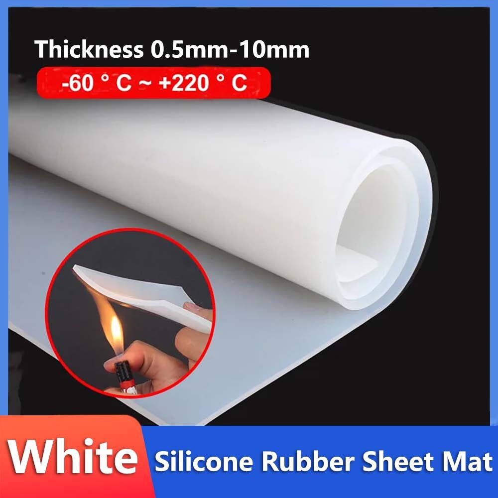White Solid Silicone Rubber Sheet Thick0.5-10mm High Temperature Soft Mat Gasket