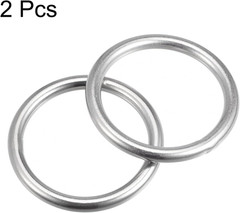 316 Stainless Steel round Ring Welded O-Rings 45Mm(1.77″) ID 6Mm Thick 2Pcs