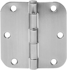 Amazon Basics Rounded Interior Door Hinges with Screws, 3.5″ x 3.5″, Satin Nicke