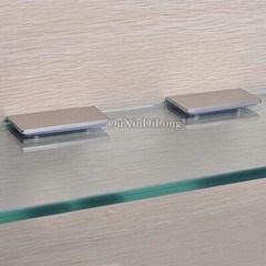 No Drilling 6PCS Stainless Steel Glass Clamps Shower Shelf Clips Holder Brackets