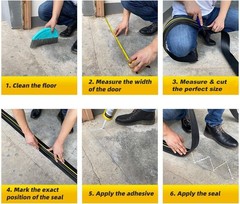 Jin&Bao Universal Garage Door Threshold Seal Strip 20FT Kit, 20 Feet, Yellow