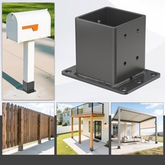 TAYORY 4×4 Post Base 2 Pcs, 12 Gauge 4×4 Post Bracket Inner Size3.6″x3.6″, Bl…