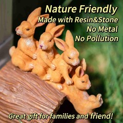 Rain Gutter Downspout Extension, Rabbit Garden Statue Splash Block for 3”x4’…