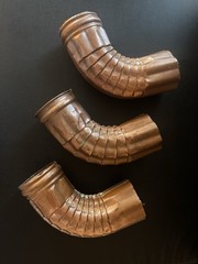 Vintage Copper Roof Gutter 3” Elbow Set Of 3 Custom Made