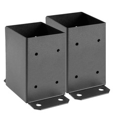 4×4 Post Base 2 Pcs, Inner Size 3.6″x3.6″ Deck Post Base, Heavy Duty Powder-C…