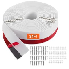 VEVOR Garage Door Seal Top and Sides Strip, 34 FT Universal 34 FT, White