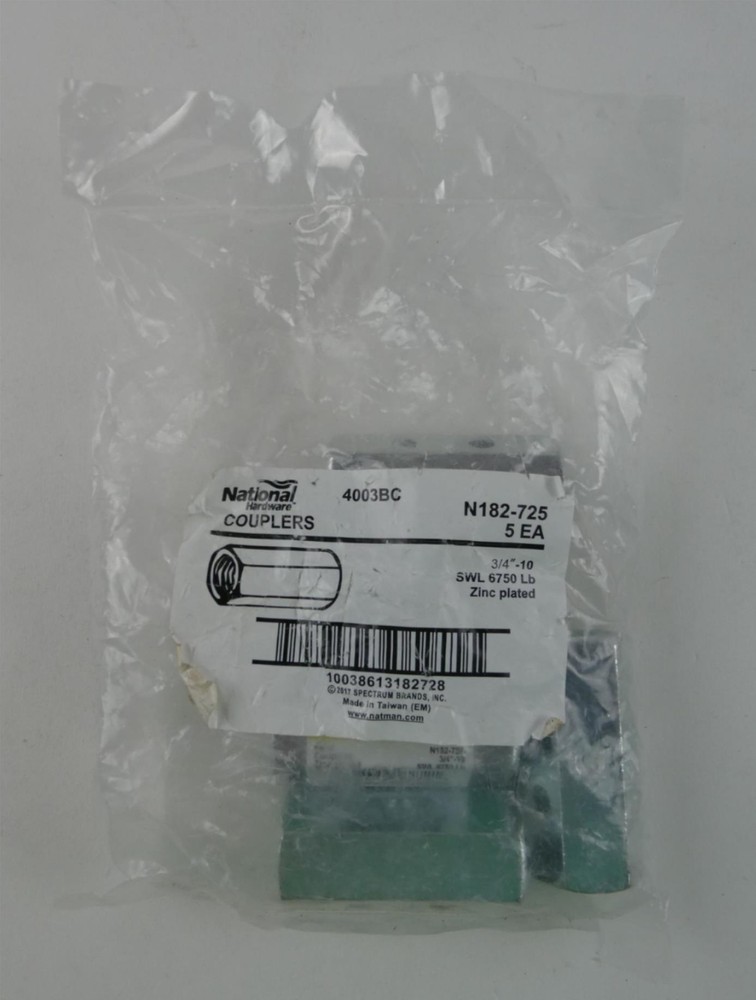 National Hardware 4003BC 3/4″-10 Couplers SWL 6750 LB N182-725 Pack of 5 NIP