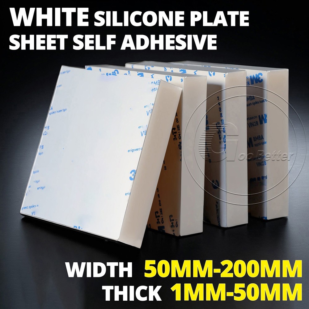 White Silicone Sheet Plate Block Self Adhesive 50-250 MM WIDTH, 1-50 MM THICK
