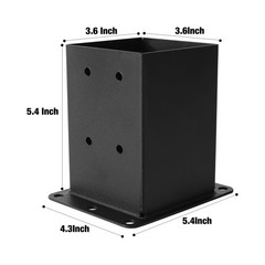 4×4 Post Base 4 Pcs,Deck Post Brackets,Inner Size (3.6″ x3.6“Heavy Duty Powde…