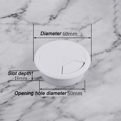 50mm/53mm/60mm/80mm Computer ABS Grommet Desk Table Cable Tidy Outlet Wire Cover