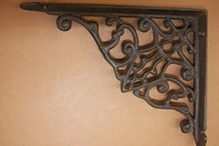 Intricate Ornate Design Wall Shelf Brackets 8 3/4″ Solid Cast Iron, B-63