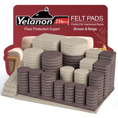 Yelanon Felt Furniture Pads For Hardwood Floors -216 Pcs Premium Felt Pads For