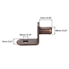 30pcs Shelf Support Peg 6mm L Support Cabinet Shelf Peg Sleeve Red Bronze