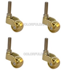 4PCS Cast Brass Swivel 1″ Caster Furniture Wheel Pivot Strong Table Castors Legs