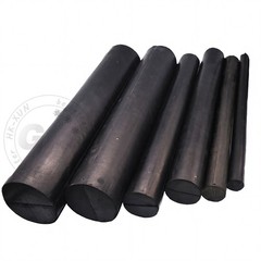Black Solid Natural Rubber Round Rods Bar Stick Dia 16mm-150mm Length 40mm-520mm