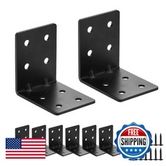 MOZCORN 8 PCS Heavy Duty Steel Corner Brackets, 4″x4″x3″ 90 Degree L Right Angle