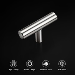 Gobrico 15 Pack Single Hole Cabinet Knobs, Hole, Brushed Nickel
