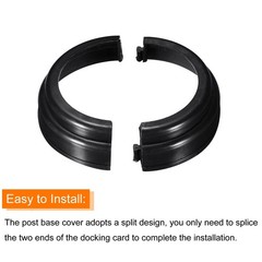 uxcell Post Skirt, 2pcs 78mm/3.07″ Plastic Split Style Base 78mm, Black
