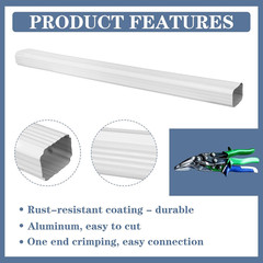 1 Pack 2 X 3 Inch, 45 Inch White Aluminum Downspout Extensions Roofing Gutter Do