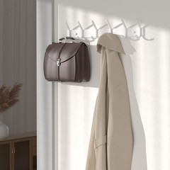 Gwaazxgz Coat Rack Wall Mount Hooks – 15 Inch Matte White Metal 6-Hook